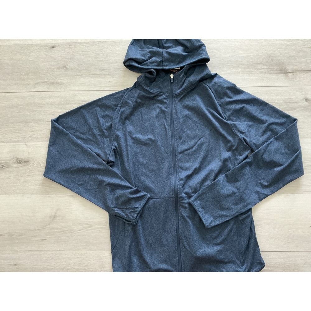 Quince Flowknit Performance Zip Hoodie Heather Navy Large New With Tags - Picture 3 of 5